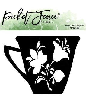 Picket Fence Studios 1970's Coffee Cup 4x6 Inch Metal Dies (PFSD-394) (OUTLET)