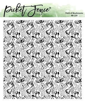 Picket Fence Studios Field of Mushrooms 6x6 Inch Clear Stamps (BB-220) (OUTLET)