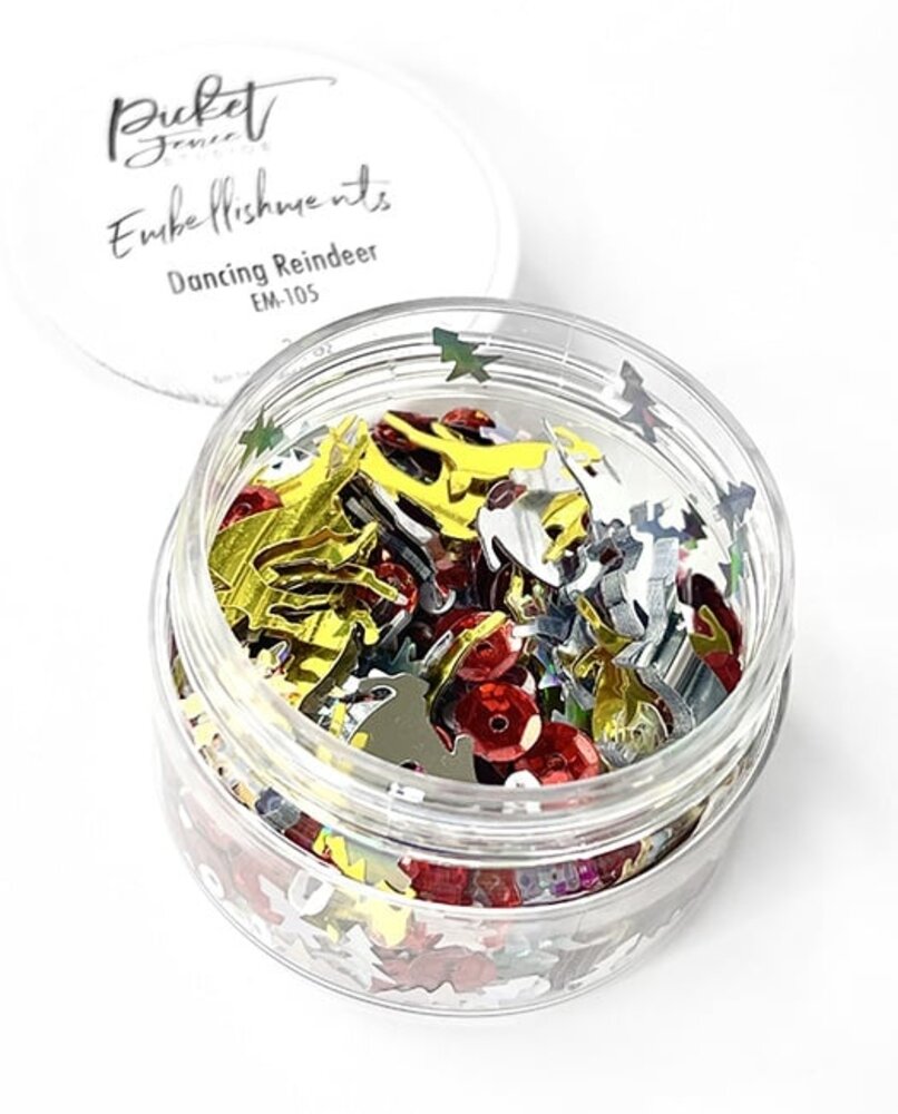 Picket Fence Studios Embellishments Dancing Reindeer 2 oz (EM-105) (OUTLET) Picket Fence Studios Embellishments Dancing Reindeer 2 oz (EM-105) (OUTLET)