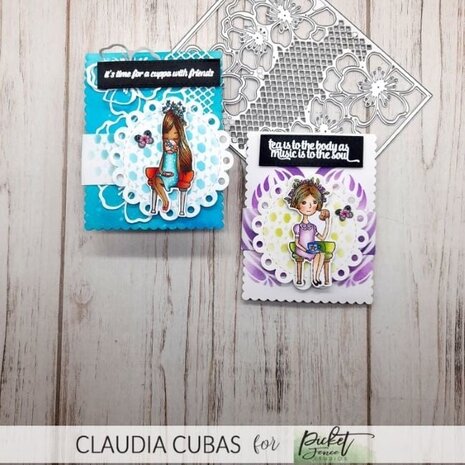 Picket Fence Studios Slim Line Reverse Swirly Heart 4x10 Inch Stencil (SC-306) (OUTLET)