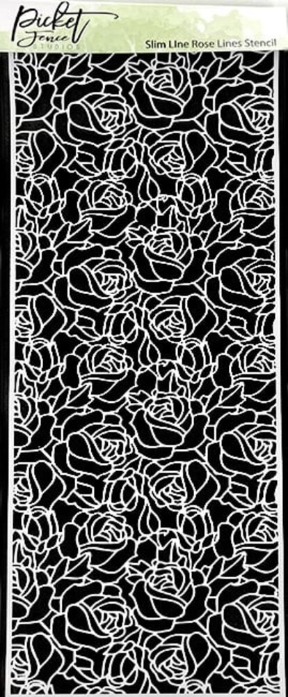 Picket Fence Studios Slim Line Rose Lines 4x10 Inch Stencil (SC-301) (OUTLET)