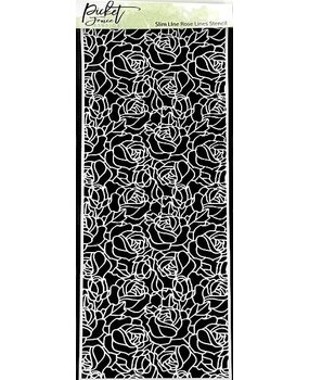 Picket Fence Studios Slim Line Rose Lines 4x10 Inch Stencil (SC-301) (OUTLET)