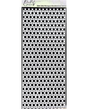Picket Fence Studios Slim Line Hexagon Randomness 4x10 Inch Stencil (SC-300) (OUTLET)