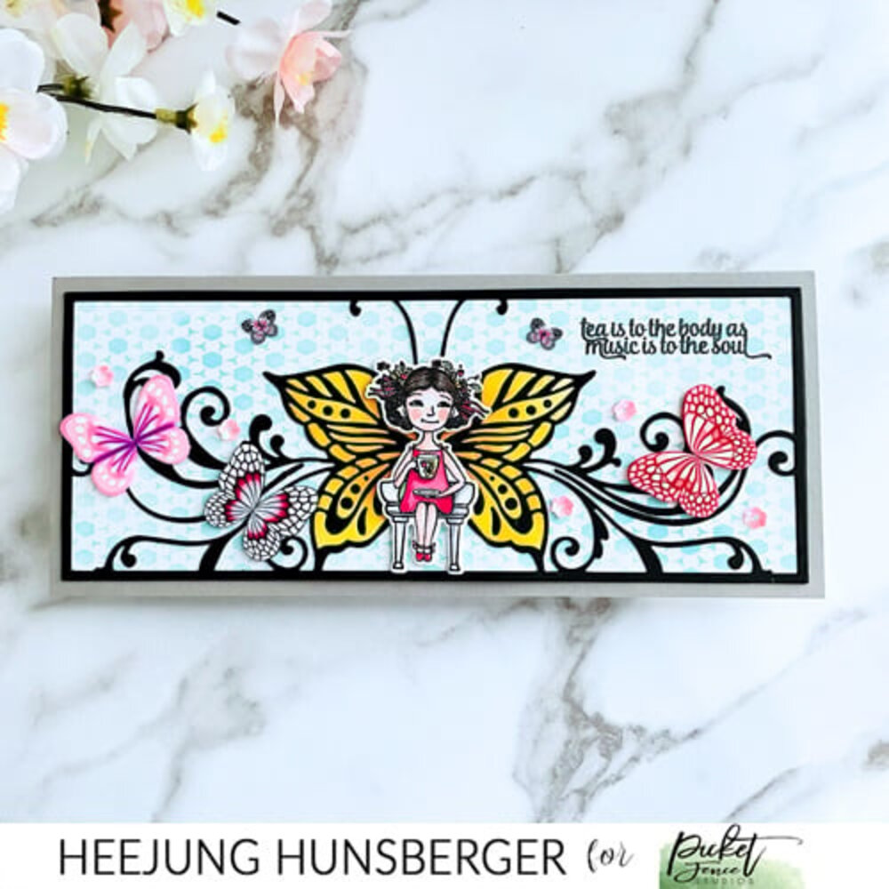 Picket Fence Studios Slim Line Hexagon Randomness 4x10 Inch Stencil (SC-300) (OUTLET)