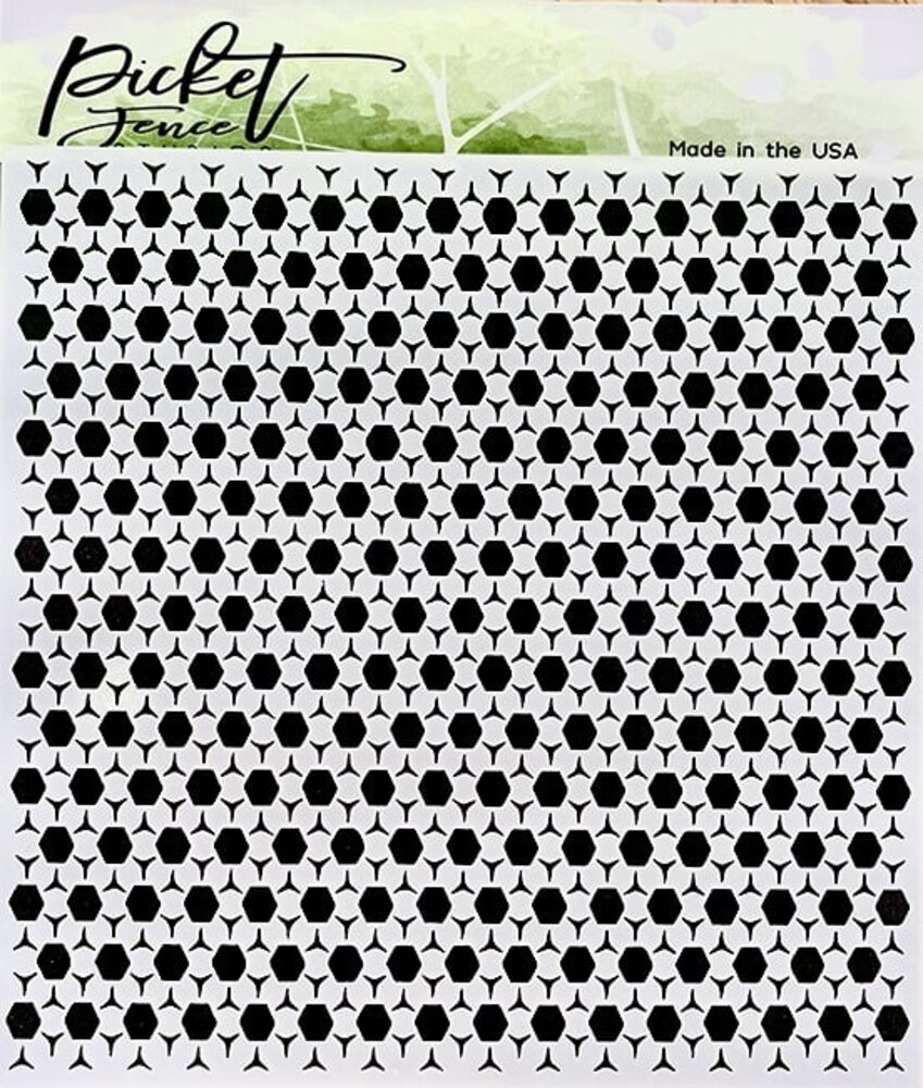 Picket Fence Studios Hexagon Randomness 6x6 Inch Stencil (SC-299) (OUTLET) Picket Fence Studios Hexagon Randomness 6x6 Inch Stencil (SC-299) (OUTLET)