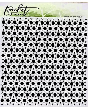 Picket Fence Studios Hexagon Randomness 6x6 Inch Stencil (SC-299) (OUTLET)