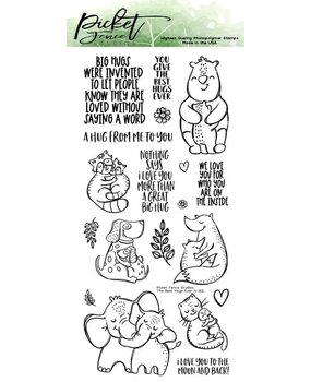 Picket Fence Studios The Best Hugs Ever 4x8 Inch Clear Stamps (A-162) (OUTLET)