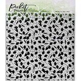 Picket Fence Studios Flowers and Polka Dot Fun 6x6 Inch Stencil (SC-281) (OUTLET)
