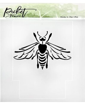 Picket Fence Studios Bee Happy 6x6 Inch Stencil (SC-280) (OUTLET)