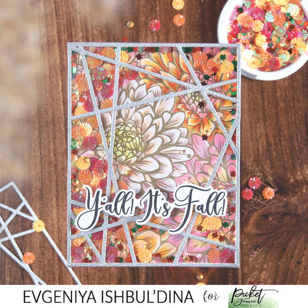 Picket Fence Studios Orange Bottlecap Flowers Sequin Mix (SQ-159) (OUTLET)