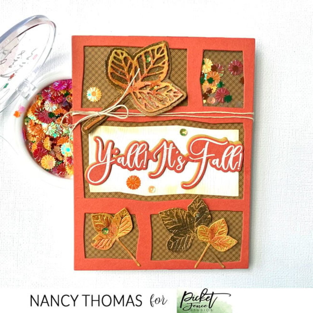 Picket Fence Studios Orange Bottlecap Flowers Sequin Mix (SQ-159) (OUTLET)