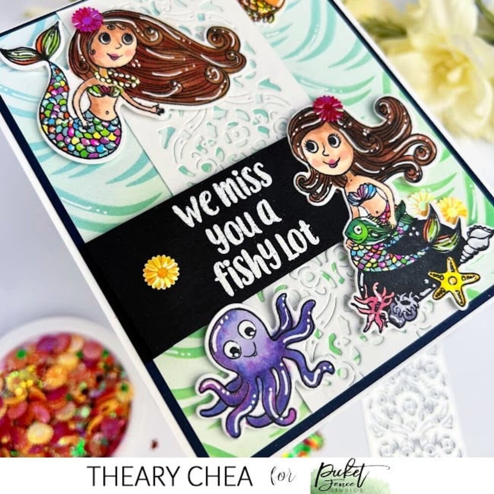 Picket Fence Studios Orange Bottlecap Flowers Sequin Mix (SQ-159) (OUTLET)