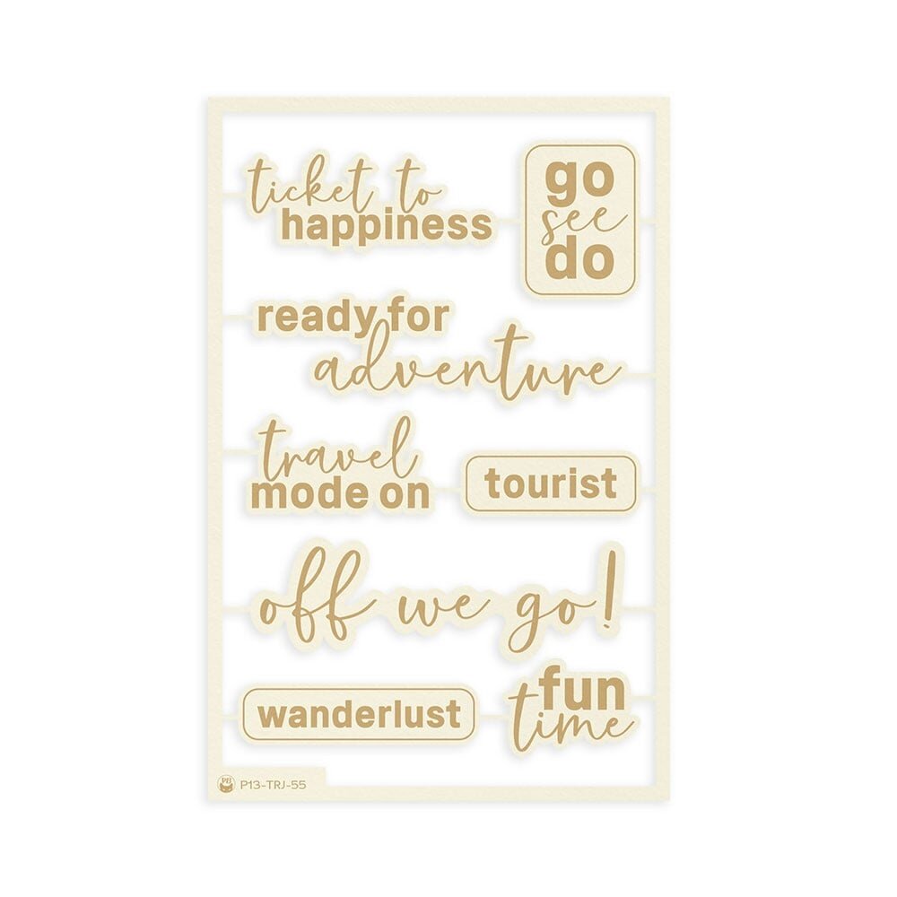 P13 Travel Journal Light Chipboard Embellishments ENG (8pcs) (P13-TRJ-55) (OUTLET)