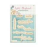 P13 Travel Journal Light Chipboard Embellishments ESP (8pcs) (P13-TRJ-52) (OUTLET)