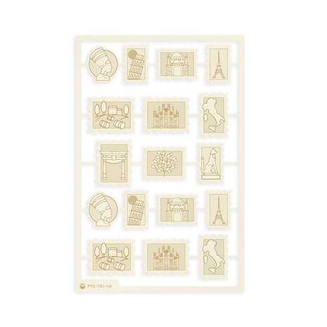 P13 Travel Journal Light Chipboard Embellishments 06 (17pcs) (P13-TRJ-49) (OUTLET)