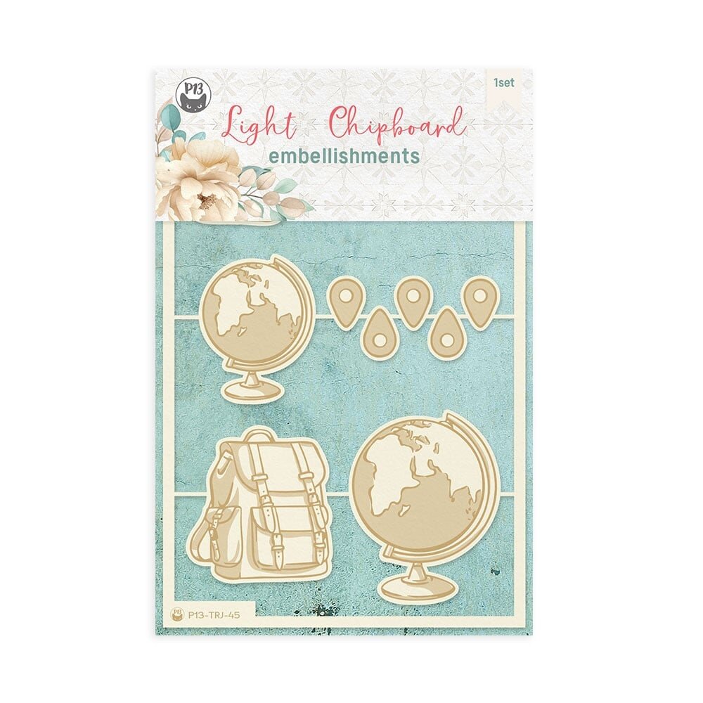 P13 Travel Journal Light Chipboard Embellishments 02 (12pcs) (P13-TRJ-45) (OUTLET)