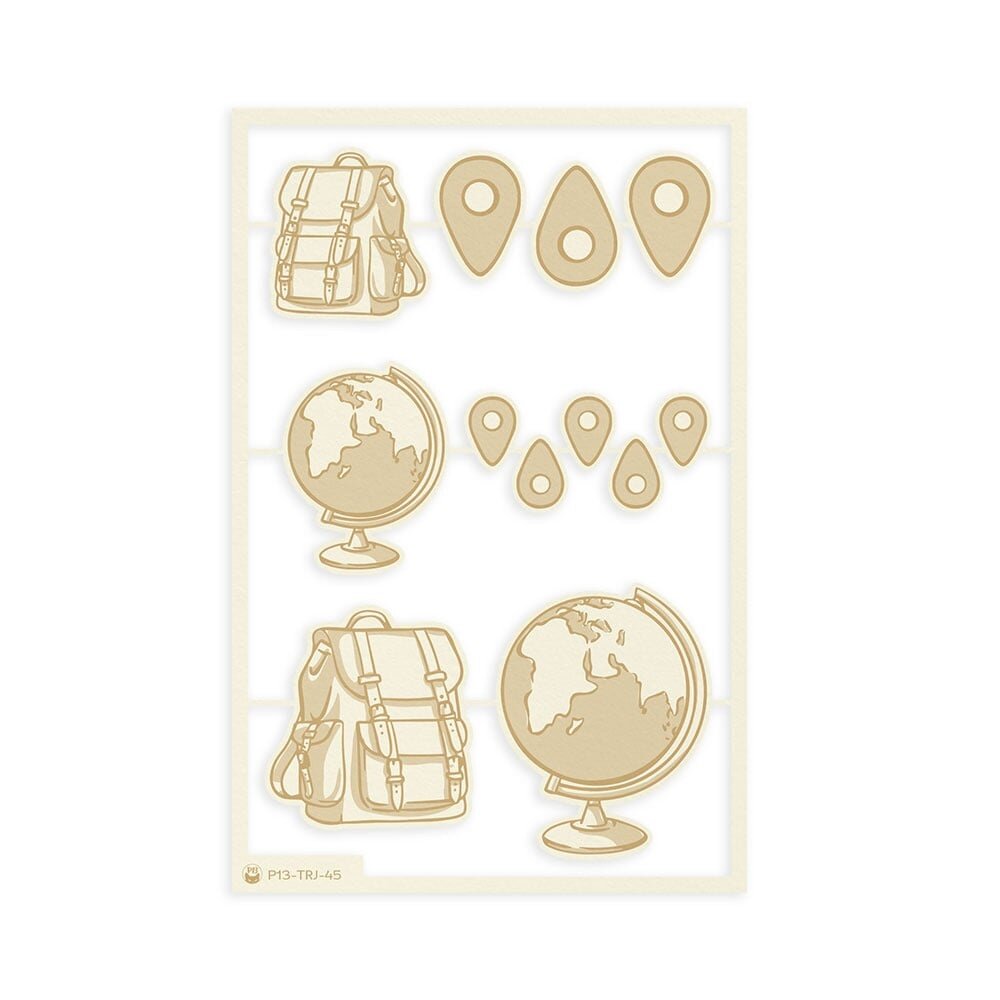 P13 Travel Journal Light Chipboard Embellishments 02 (12pcs) (P13-TRJ-45) (OUTLET)