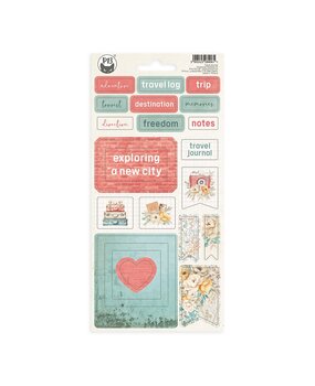 P13 Travel Journal Chipboard Stickers 01 (P13-TRJ-34) (OUTLET)