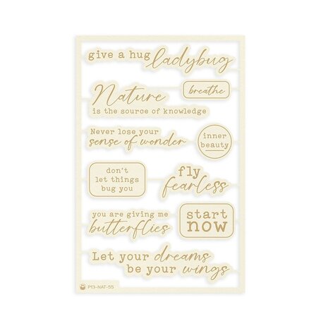 P13 Naturalist Light Chipboard Embellishments 07 ENG (10pcs) (P13-NAT-55) (OUTLET)