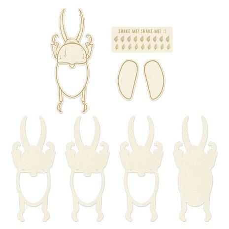 P13 Naturalist Light Chipboard Embellishments Shaker Base Bug (1pcs) (P13-NAT-49) (OUTLET)