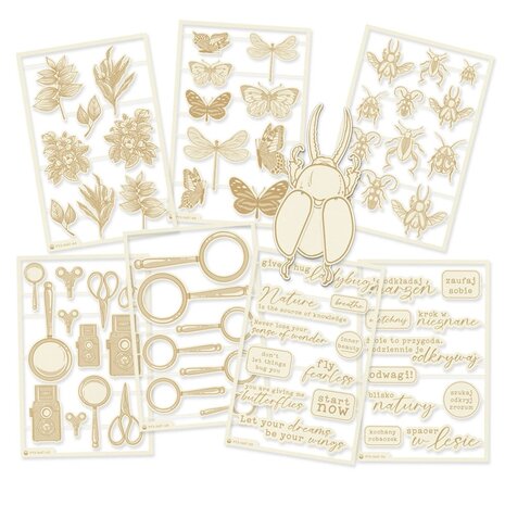 P13 Naturalist Light Chipboard Embellishments Shaker Base Bug (1pcs) (P13-NAT-49) (OUTLET)