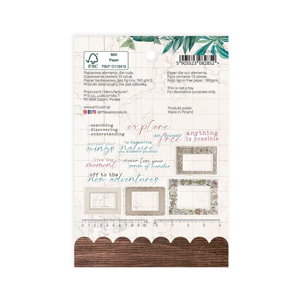 P13 Naturalist Ephemera Frames and Words (13pcs) (P13-NAT-37) (OUTLET)