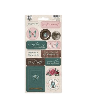 P13 Naturalist Chipboard Stickers 02 (17pcs) (P13-NAT-35) (OUTLET)