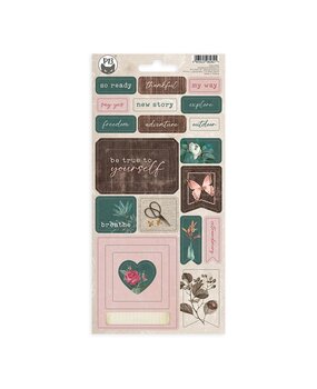 P13 Naturalist Chipboard Stickers 01 (22pcs) (P13-NAT-34) (OUTLET)