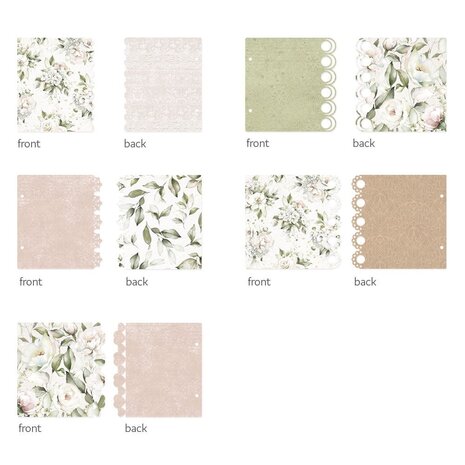 P13 Love and Lace Light Chipboard Embellishments 6x6 In Album Base w Papers (P13-LAL-56) (OUTLET)