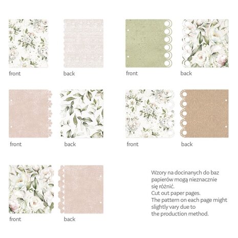 P13 Love and Lace Light Chipboard Embellishments 6x6 In Album Base w Papers (P13-LAL-56) (OUTLET)