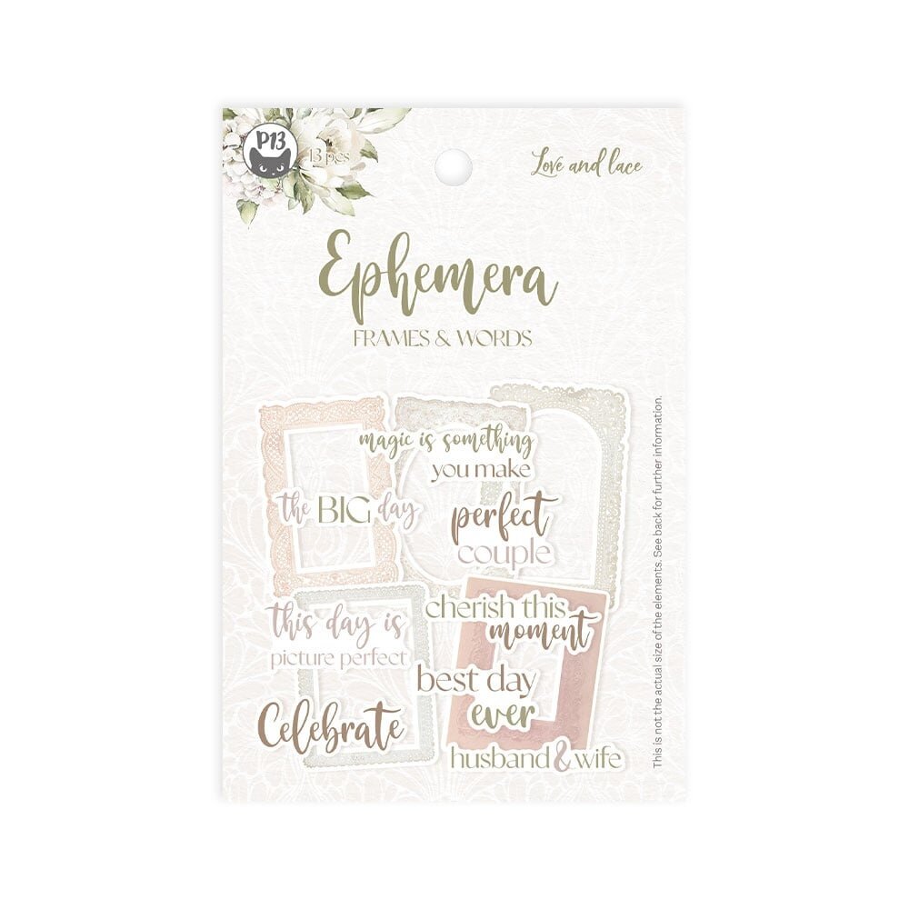 P13 Love and Lace Ephemera Frames and Words (13pcs) (P13-LAL-37) (OUTLET)