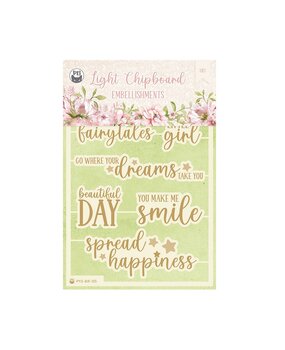 P13 Believe in Fairies Light Chipboard Embellishments ENG (8pcs) (P13-BIF-55) (OUTLET)