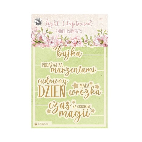 P13 Believe in Fairies Light Chipboard Embellishments POL (7pcs) (P13-BIF-54) (OUTLET)