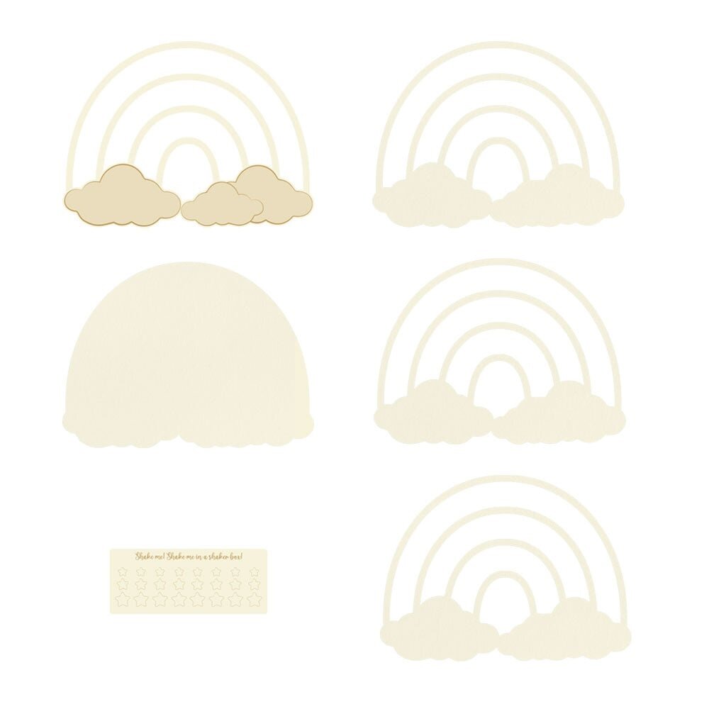 P13 Believe in Fairies Light Chipboard Embellishments Base Shaker Rainbow (P13-BIF-50) (OUTLET)