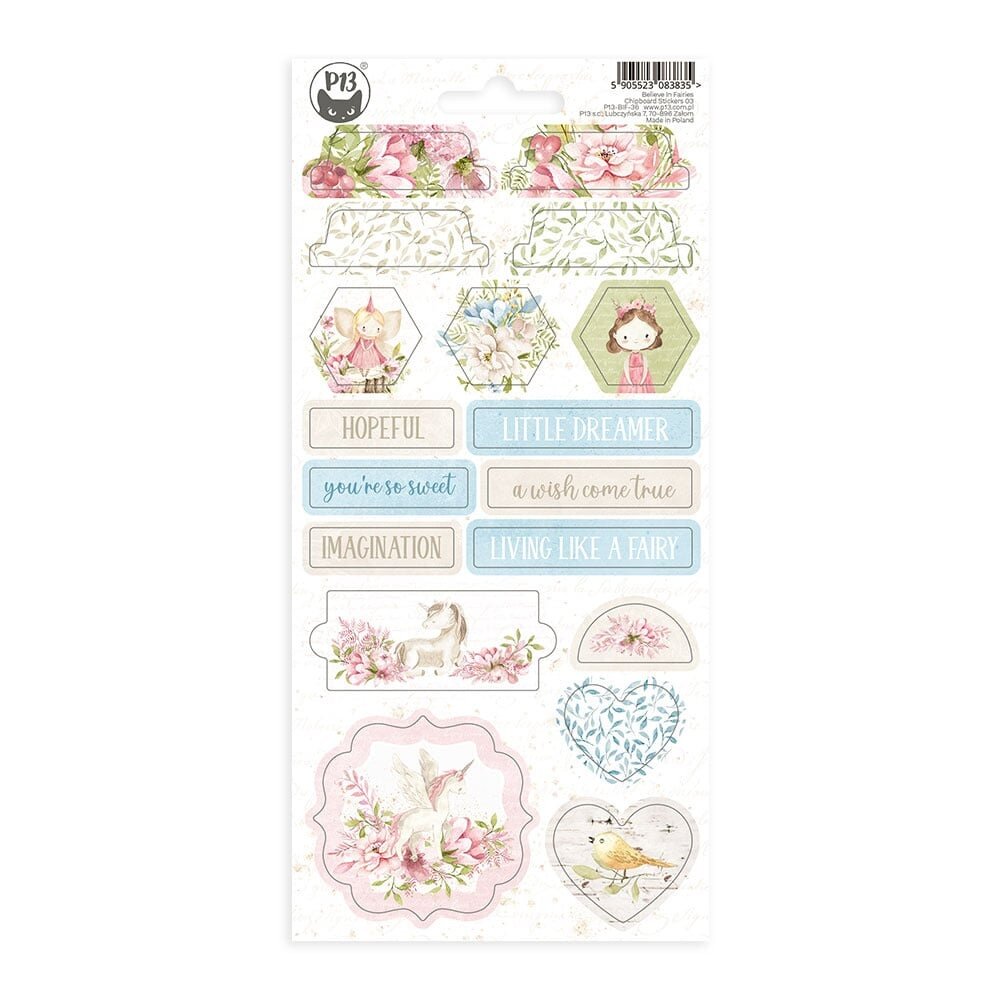 P13 Believe in Fairies Chipboard Stickers 03 (P13-BIF-36) (OUTLET)
