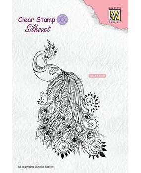 Nellie Snellen Silhouette Clear Stamps Peacock (SIL044) (OUTLET)