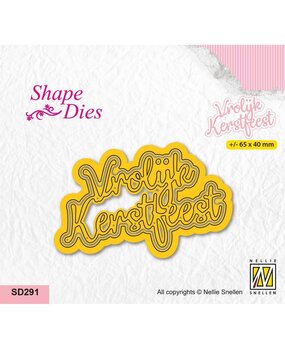 Nellie Snellen Shape Dies Teksten Vrolijk Kerstfeest (SD291) (OUTLET)