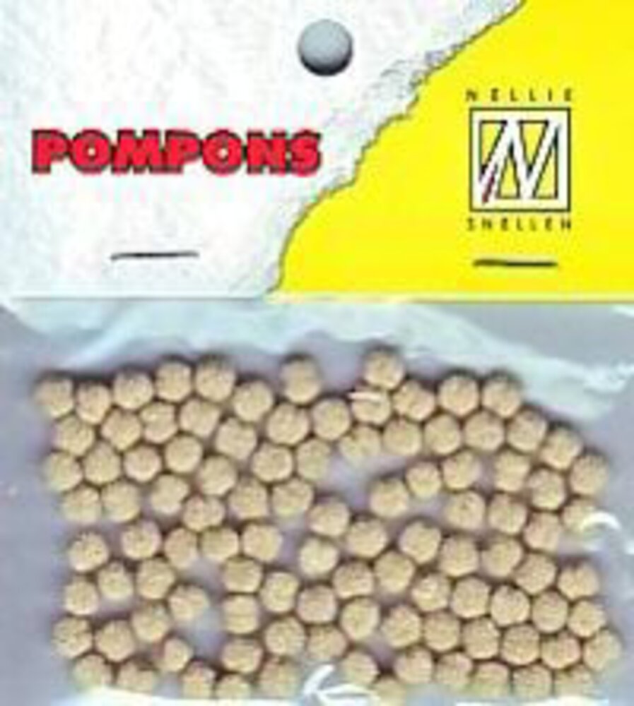 Nellie Snellen Pompons Mini 3mm Beige (100pcs) (POM017) (OUTLET)