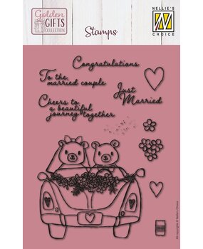 Nellie Snellen Golden Gifts Clear Stamp Just Married (NSCS027) (OUTLET)