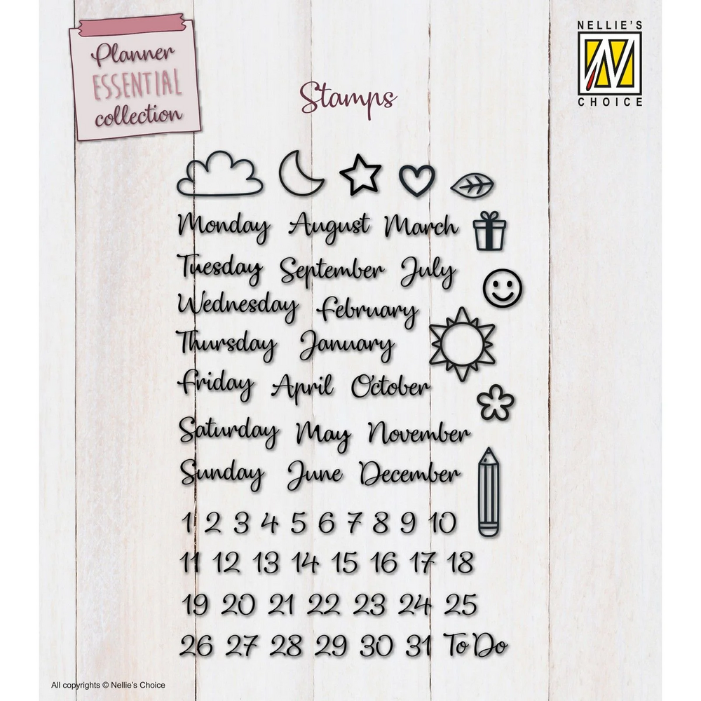 Nellie Snellen Clear Stamp Planner Essentials EN (NSCS008) (OUTLET)