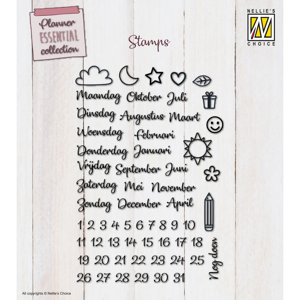 Nellie Snellen Clear Stamp Planner Essentials NL (NSCS007) (OUTLET)