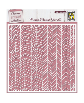 Nellie Snellen Mixed Media Stencil Planner Essential Chevron (MMS4K-067) (OUTLET)