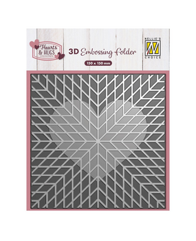 Nellie Snellen 3D Embossing Folder Geo Heart (EF3D102) (OUTLET)