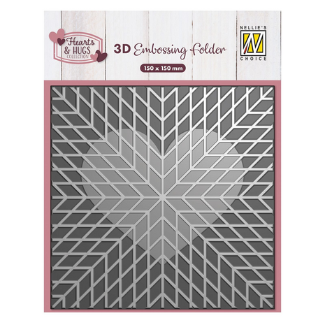 Nellie Snellen 3D Embossing Folder Geo Heart (EF3D102) (OUTLET)