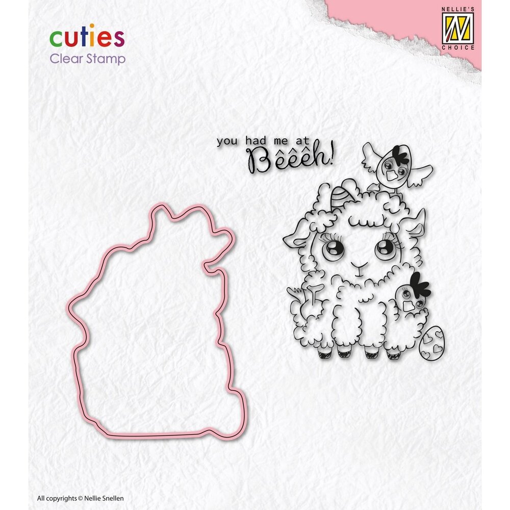 Nellie Snellen Cuties Clear Stamps & Die Sheep (CDCS001) (OUTLET)