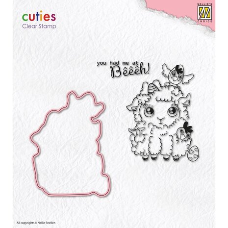 Nellie Snellen Cuties Clear Stamps & Die Sheep (CDCS001) (OUTLET)