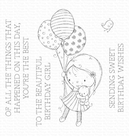 My Favorite Things Beautiful Birthday Girl Clear Stamps (RAM-018) (OUTLET)