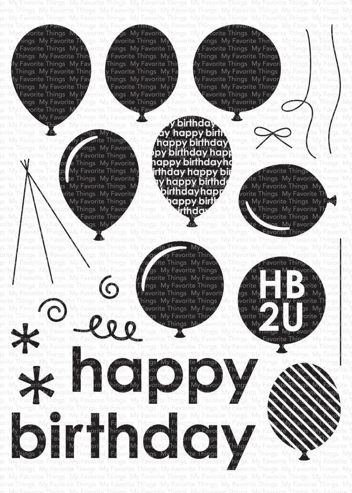 My Favorite Things Balloon Party Clear Stamps (CS-706) (OUTLET)
