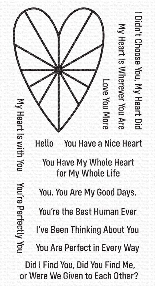 My Favorite Things Heart Burst Hellos Clear Stamps (CS-562) (OUTLET)