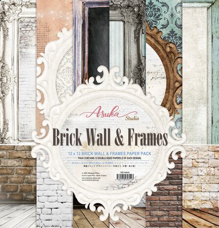 Memory Place Brick Wall & Frames 12x12 Inch Paper Pack (MP-60644) (OUTLET)